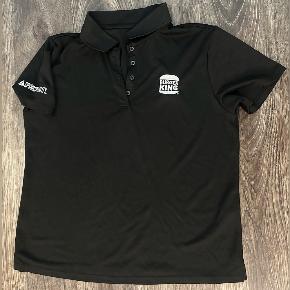 Women’s Burger King Black/White Performance Employee Polo Shirt- Large